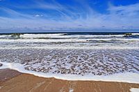 Waves on the beach in Zeeland