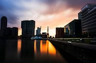 Sonnenuntergang Skyline Rotterdam mit u.a. der Erasmus-Brücke von Tom van Vark Photography Miniaturansicht