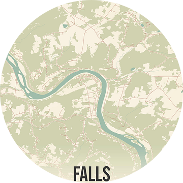 Vintage landkaart van Falls (Pennsylvania), USA. van Rezona