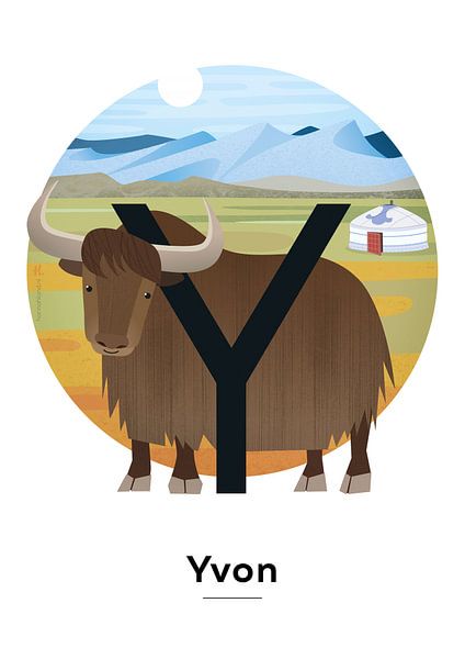 Name poster Yvon by Hannah Barrow
