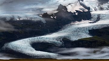 Panorama d'un glacier en Islande