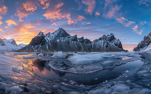 Coastline bathed in gold