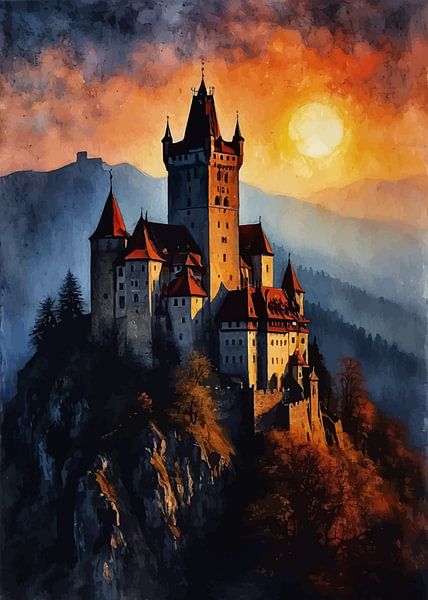 Bran Castle Sunset by MIROKKU