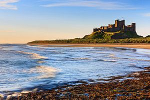 Lever de soleil au château de Bamburgh