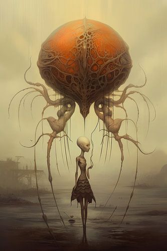 Une étrange femme extraterrestre sur une planète bizarre
