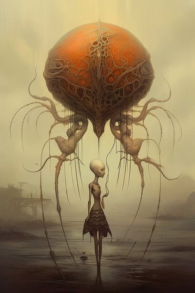 Une étrange femme extraterrestre sur une planète bizarre par Art Bizarre