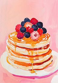 Pfannkuchen Beeren Foodie Küche Preppy Rosa von Niklas Maximilian