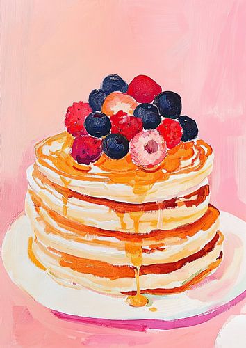 Pannenkoeken Bessen Foodie Keuken Preppy Roze