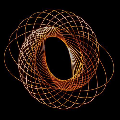 Playing with light, a spiral made with a flashlight.