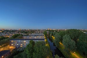 Amsterdam während der blauen Stunde