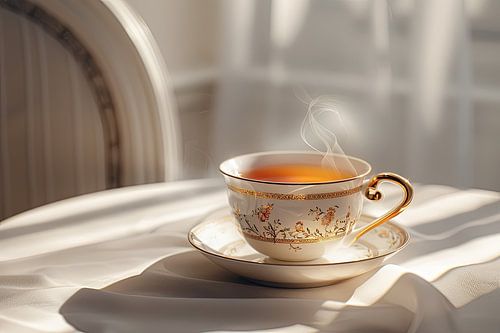 kopje warme thee drinken