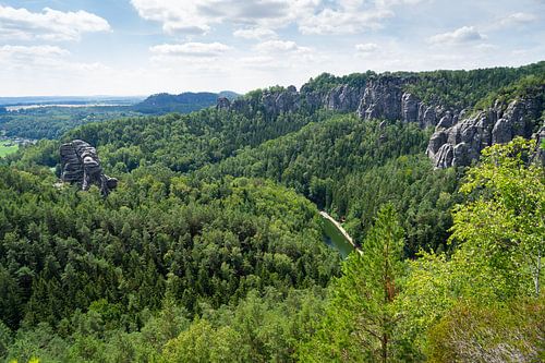 View of the Amselgrund valley and towards the Bastei