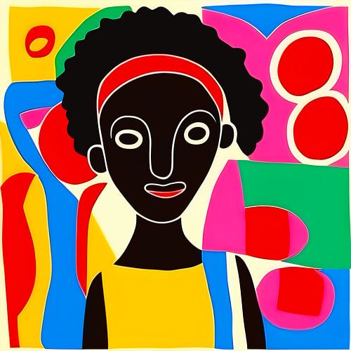 Collage Illustratie 3: Afrikaans spelend meisje