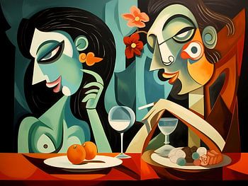 echtpaar aan het dineren