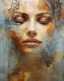 Modern abstract portret van Carla Van Iersel