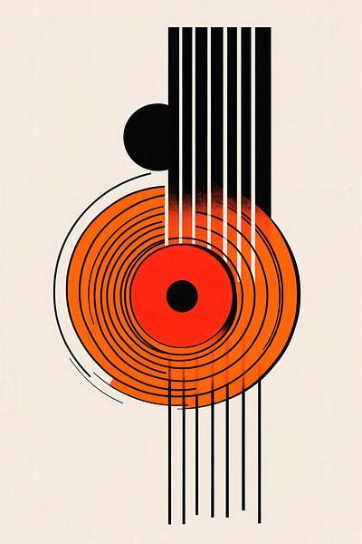 Abstracte vinyl plaatafbeelding - Minimalistisch van Poster Art Shop