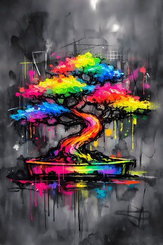 Neon Bonsai Spirit – Colourful Balance Energy