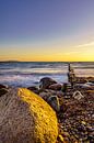 Beach of Dranske on Rügen with view to the island Hiddensee at sunset (vertical) by flotografie thumbnail