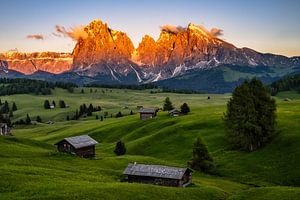 Alpenglow in Zuid-Tirol van Achim Thomae