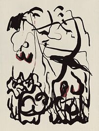 Abstracte rode vormen van Little Dean