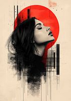 Un portrait en rouge et noir