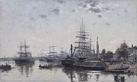 Gezicht op Bordeaux, vanaf de Quai des Chartrons, Eugène Boudin, 1874 van Atelier Liesjes thumbnail
