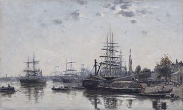 Gezicht op Bordeaux, vanaf de Quai des Chartrons, Eugène Boudin, 1874 van Atelier Liesjes