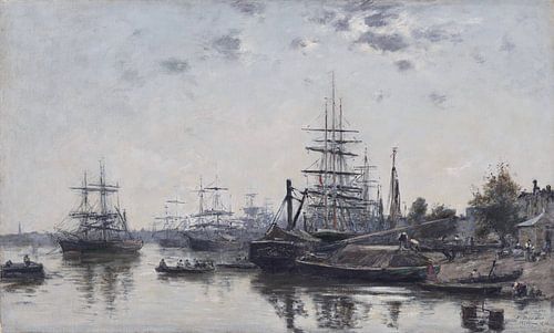 Gezicht op Bordeaux, vanaf de Quai des Chartrons, Eugène Boudin, 1874