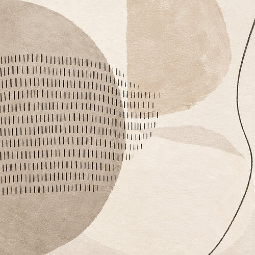 Wabi-Sabi Art: Rustige abstracte harmonie in zachte aardetinten -1