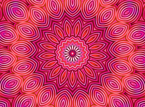 Pink Flower (Retro Bloem in Violet)