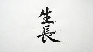 Japanische Kanji-Kalligraphie – Wachstum und Entwicklung (Seichou)