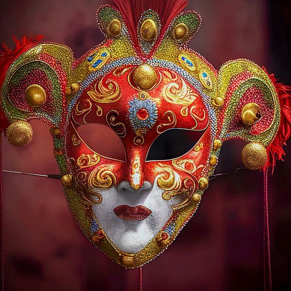 masque de carnaval vénitien, illustration ART par Animaflora PicsStock