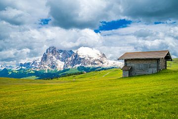 Seiser Alm panorama in de Dolomieten tijdens de lente van Sjoerd van der Wal Fotografie