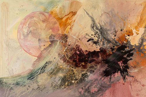 Abstract Zon en Vuur – Dynamische Aardetinten Kunst