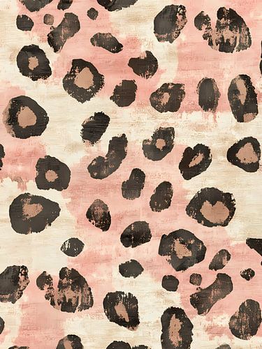 Motif léopard et rose