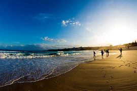 Sufers at Bondi sunset by Thijs Struijlaart