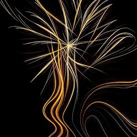 A golden burst of light in the night by Jose Lok