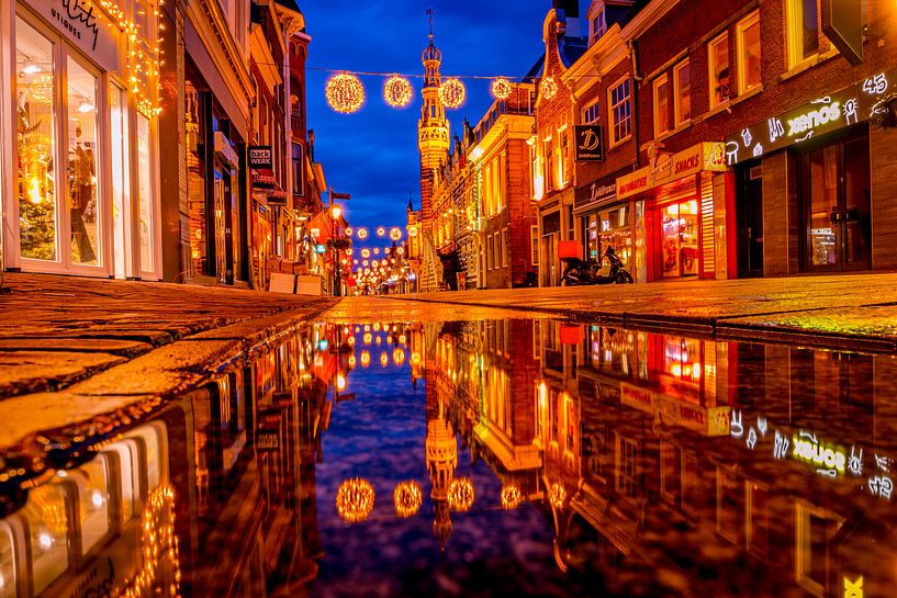 Blauw uurtje Langestraat van peterheinspictures