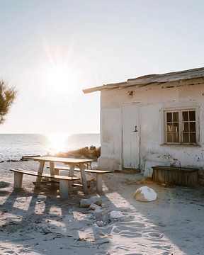 Einsame Taverne am Strand von fernlichtsicht