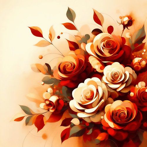 Bouquet de roses stylisé