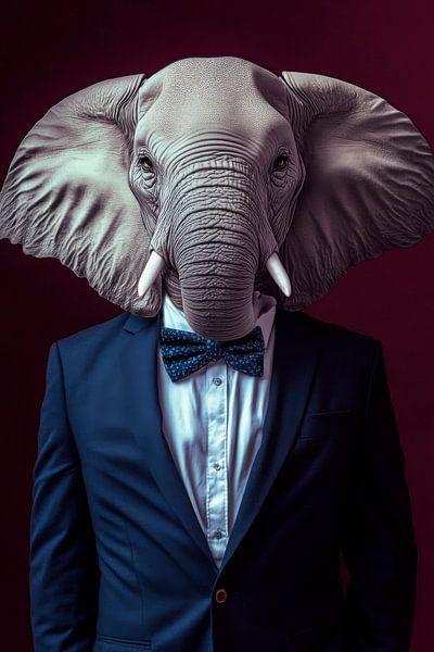L'élégance avec une tête d'éléphant par Poster Art Shop