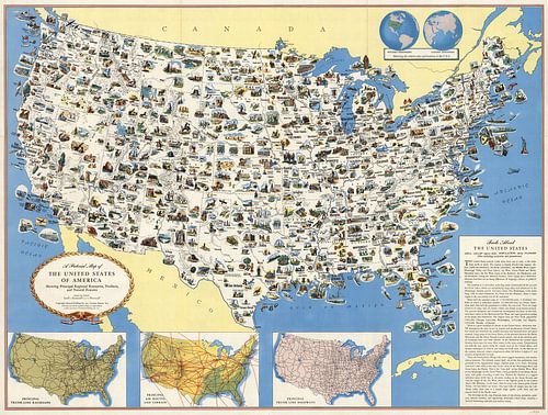 Pictorial map of the USA by World Maps