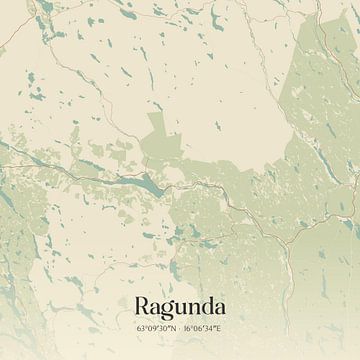 Vintage landkaart van Ragunda, Sweden. van MijnStadsPoster