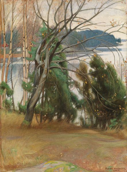 Jaune jaunâtre en automne, 1907, Pekka Halonen par Des maîtres magistraux