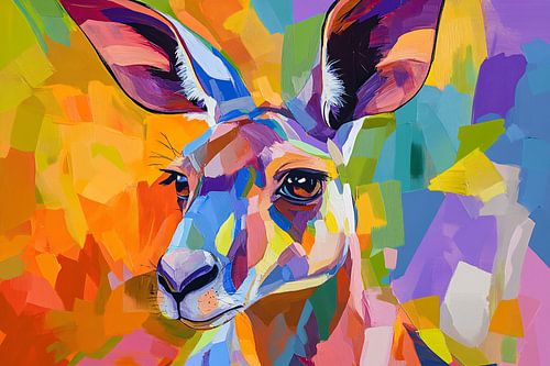 Abstract kleurrijk portret kangoeroe