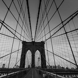 Lines - Brooklyn bridge van Jan-Hessel Boermans