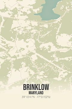 Vintage landkaart van Brinklow (Maryland), USA. van MijnStadsPoster