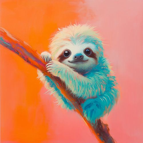 Niedliches Faultier in Pastell