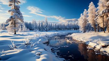 Winterlandschap met bomen en sneeuw van Animaflora PicsStock