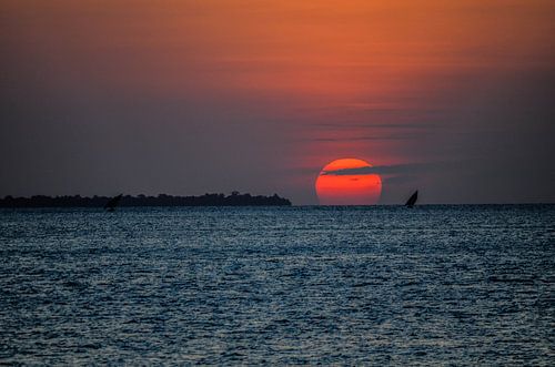 Zonsondergang  Pemba eiland in Tanzania